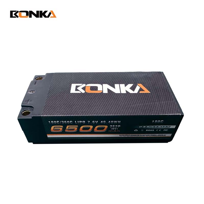 BONKA 6500mAh 180C 2S2P 7.6V HV Shorty Pack for RC Car